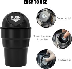 سطل زباله درب دار لیوانی خودرو